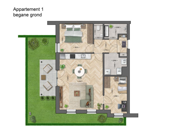 3D visualisatie appartementencomplex