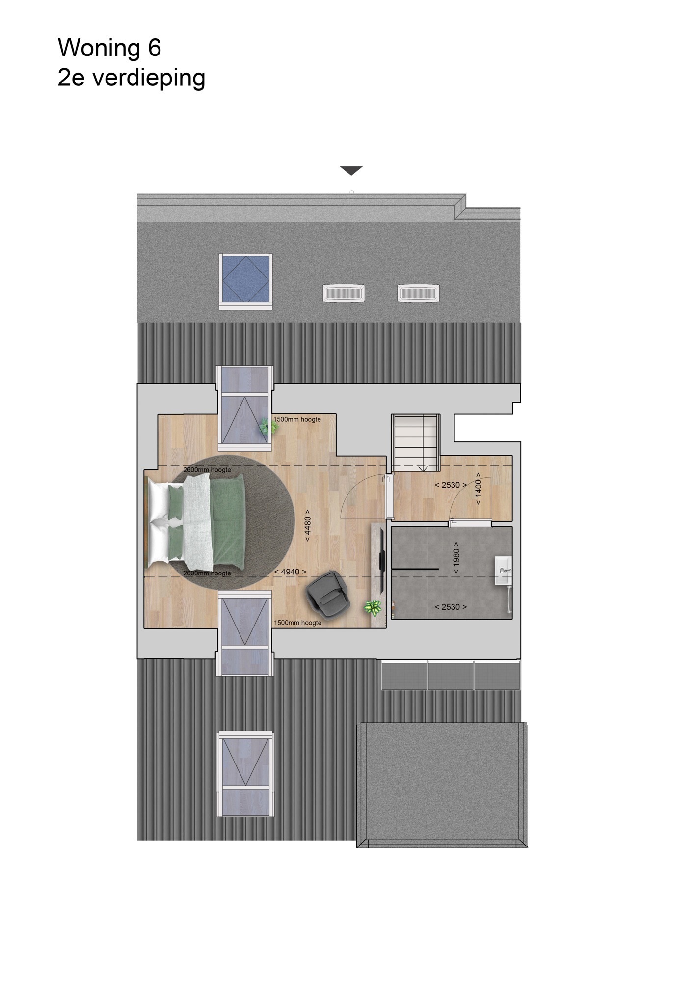 Hof Maalstede — 2D sfeerplattegrond woning 7