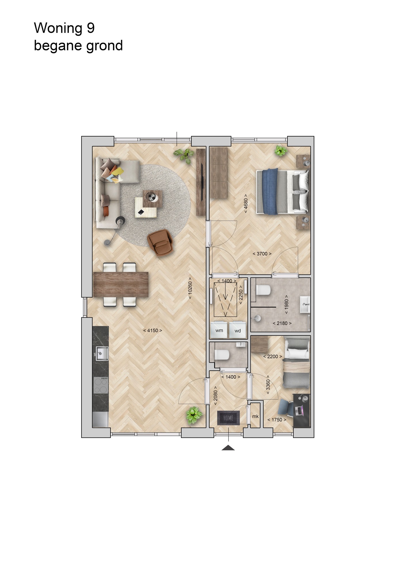 Hof Maalstede — 2D sfeerplattegrond woning 2