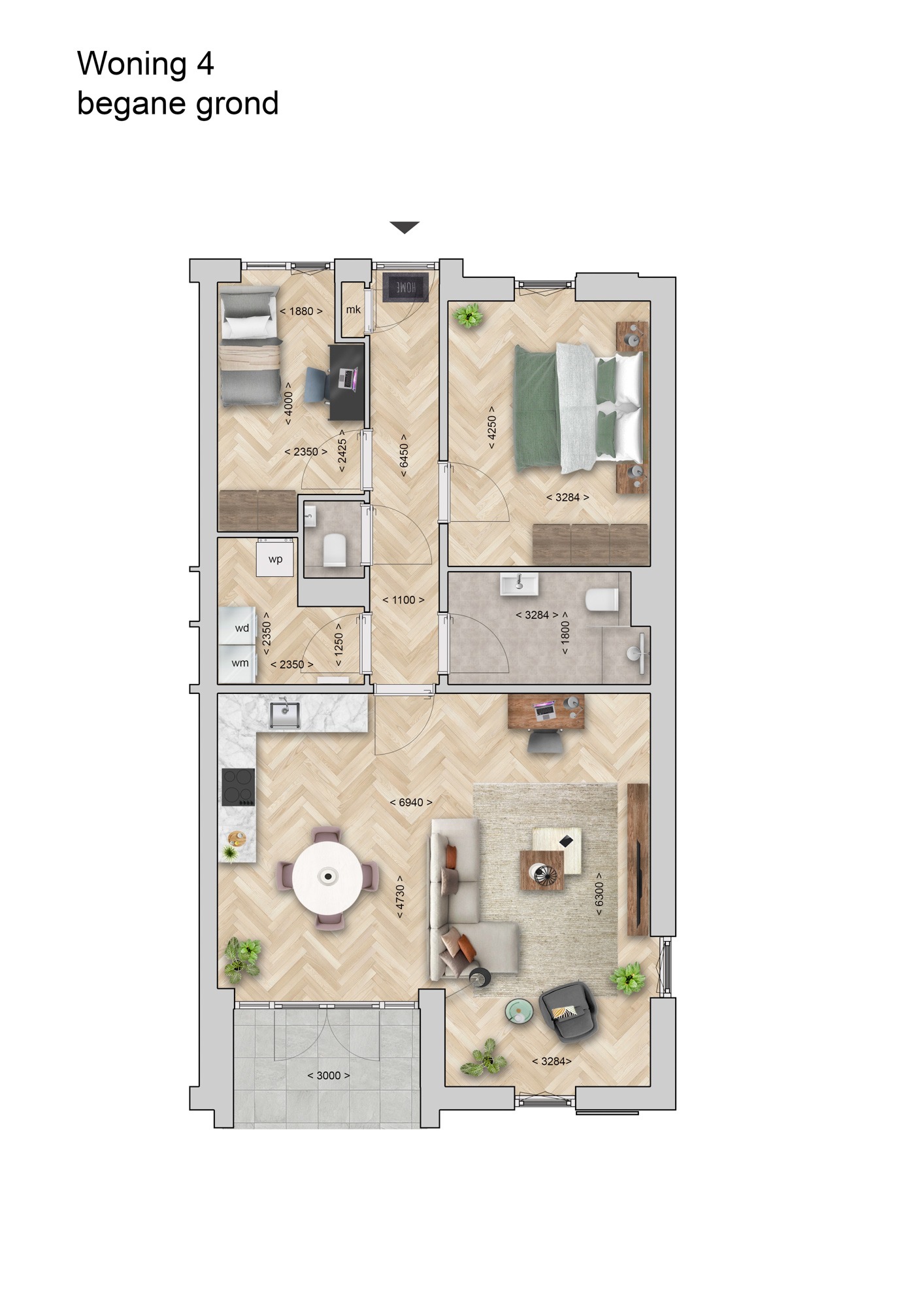 Hof Maalstede — 2D sfeerplattegrond woning 11